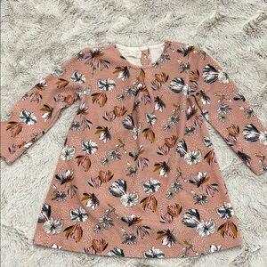Zara Pink and White Long Sleeve Floral Tee